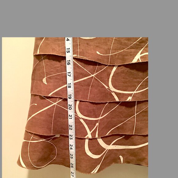 Classic Acorn Cinnamon Sassy tiered Linen Flared Skirt, Fully lined, Size 14 - Picture 4 of 5